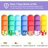 Weekly Pill Organizer Box Case Travel Medication Reminder Daily AM PM Day Night 7 Compartments In Leather Carrying Case