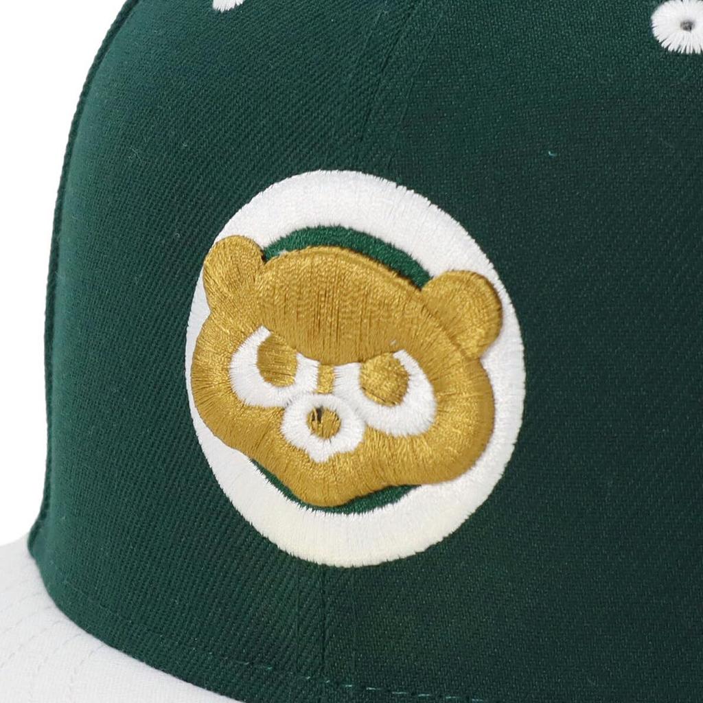 New Era 59FIFTY Cap MLB Chicago Cubs CHC Dark Green Side Patch Sneakers ONSPOTZ Exclusive and Gokyu Fifty 5950 Side Patch Straight Flat Visor Fashion