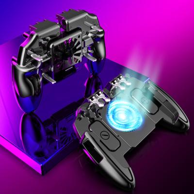 6 Finger Mobile Shooting Gaming Button Trigger Gamepad mit Kühlventilator für PUBG Mobile Trigger Joypad Spielkonsole