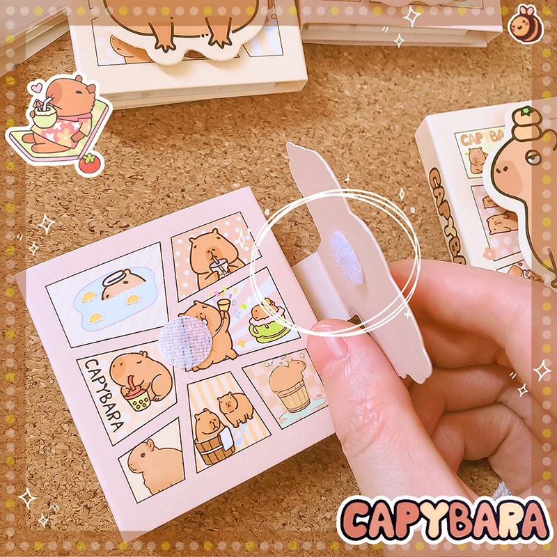 Kawaii Stationary Supplies Office Accessories Index for Books Notepad Capybara Mini Portable Notebooks Memo Pads For School