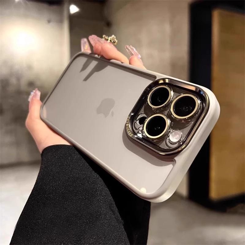 Luanjin Series Suitable for IPhone16promax High Transparent Mobile Phone Case Apple 15 Lens Film 14 Full Inclusive Metal Ring