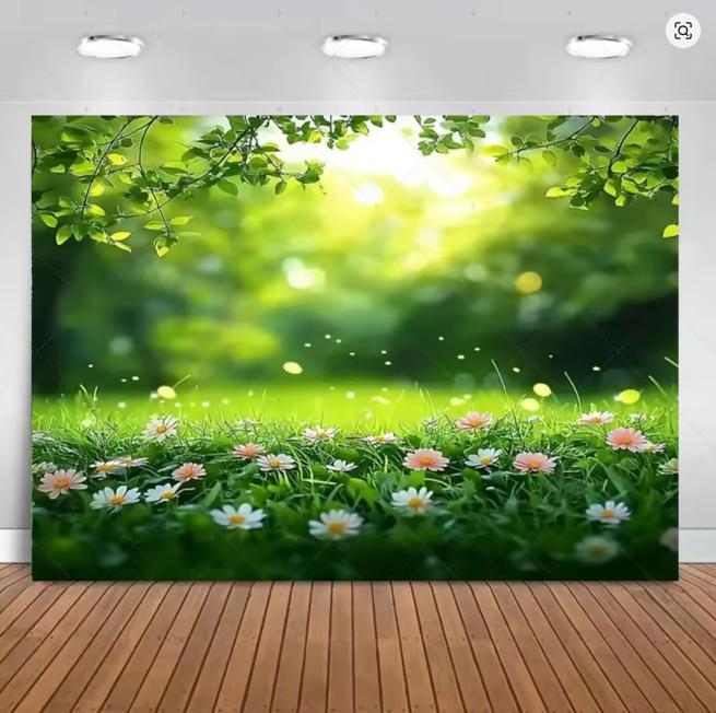 Spring Fantasy Sunny Forest Flowers Background Photo Props Photography Background Wedding Birthday Party Decoration Room Poster