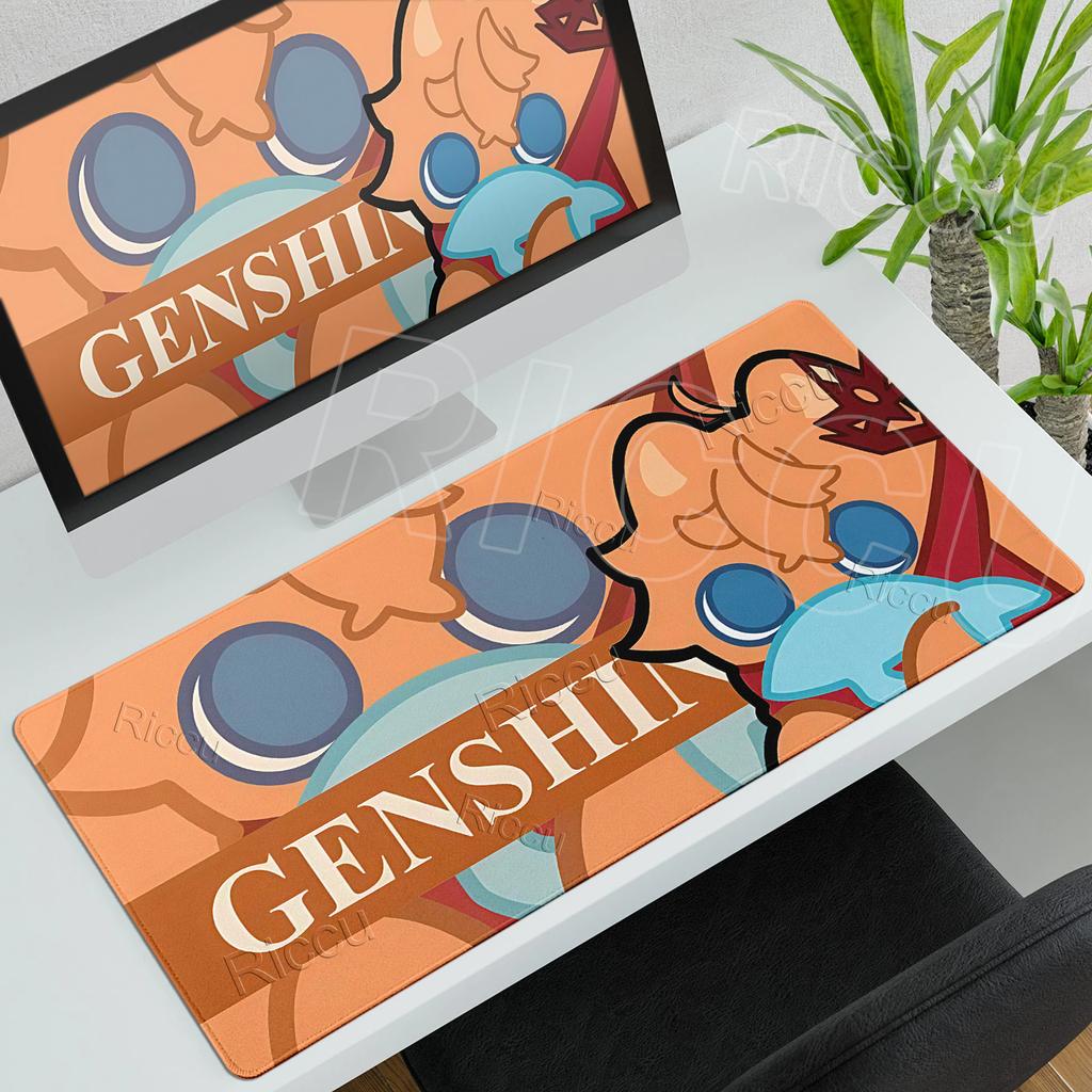 Mouse Pads Extended Genshin Impact Aesthetics Minimalist Gamer Accessories Computer Keyboard Mat Nonslip Rubber Pad Lockedge Rug