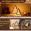 A Set Of Christmas Table Decorations, Two Sizes Of Wooden Christmas Tree Lights, Christmas Holiday Decoration Interior