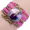 Elsa Princess Time Gem Multilayer Bracelet Cartoon Pink Woven Bracelet For Kids