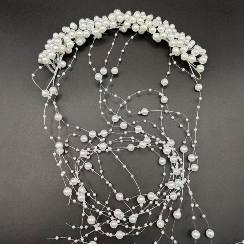 Exquisite Pearl Tassels Hair Accessories Romantic Sweet Wedding Hair Piece Light Luxury Elegant Bride Headband Photography Props
