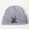 Western Rock ROCK Embroidered Warm Knitted Hat, Woolen Hat, Hip-hop Pullover, Autumn and Winter Unisex Hat, Cold Weather Hat