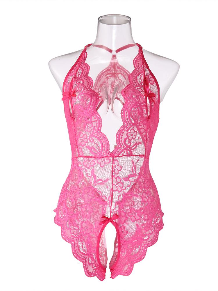 Nou în lenjerie sexy pentru femei Costume transparente Porno Teddy Babydoll Rochie din dantelă Lenjerie de corp de dimensiuni mari Lenjerie de dormit fără crotch