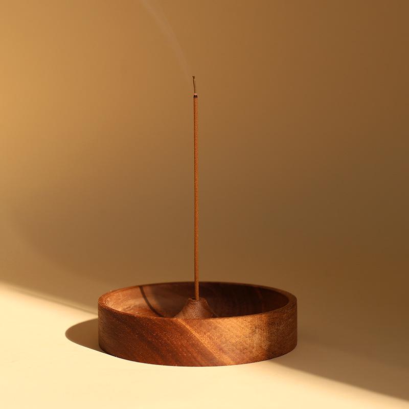 Solid Wood Incense Burner for Sandalwood & Agarwood - Zen Tea Ceremony Holder