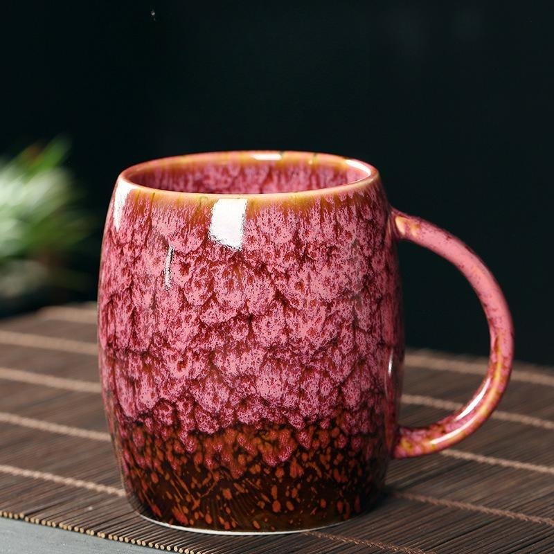 Japanese Style Coffee Cup Creative High-Capacity Kiln Change Ceramic Cup Vintage Household Office Drinkware Milk Mug Water Cup