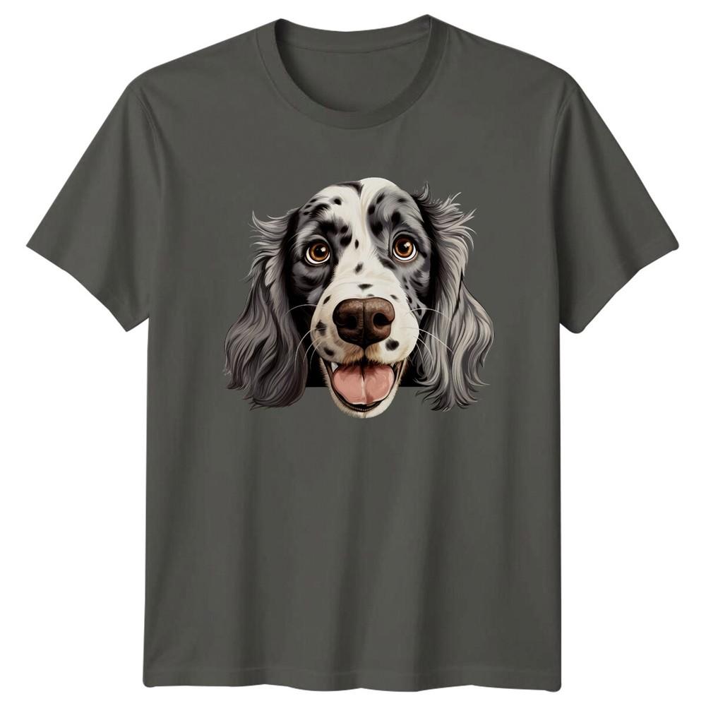 Cute English Setter Dog Portrait Graphic TShirt