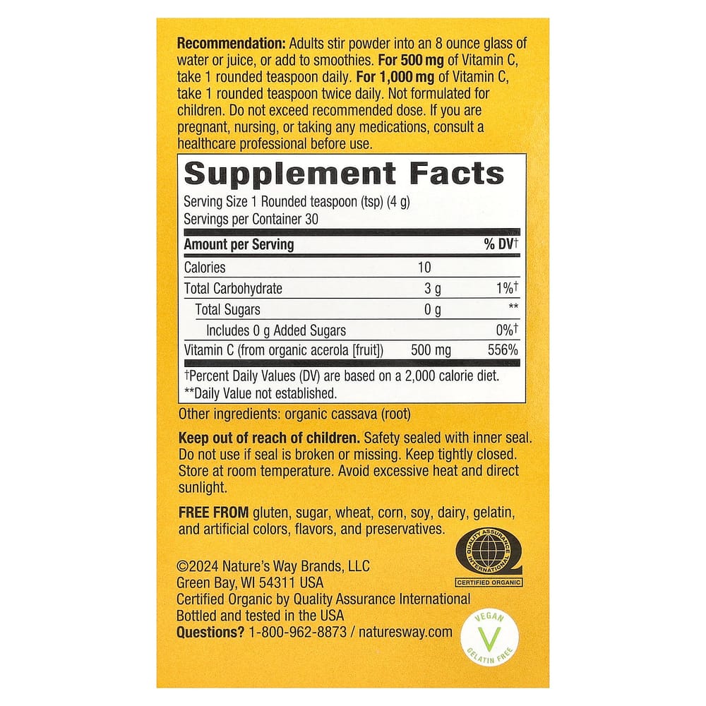 Nature's Way Alive! Fruit Sourced Vitamin C 120g (4.23 oz)