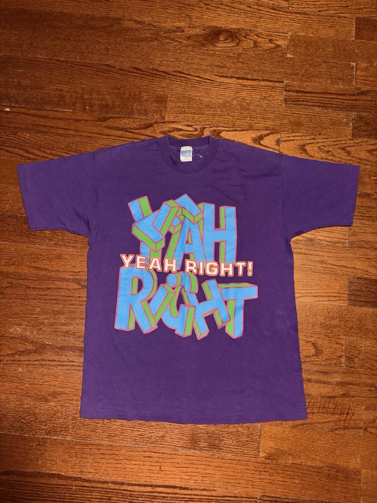 Vintage 90s Freeze Yea Right Adult Humor Shirt Mens L Purple Funny Short Sleeve Unisex T-Shirt XXL