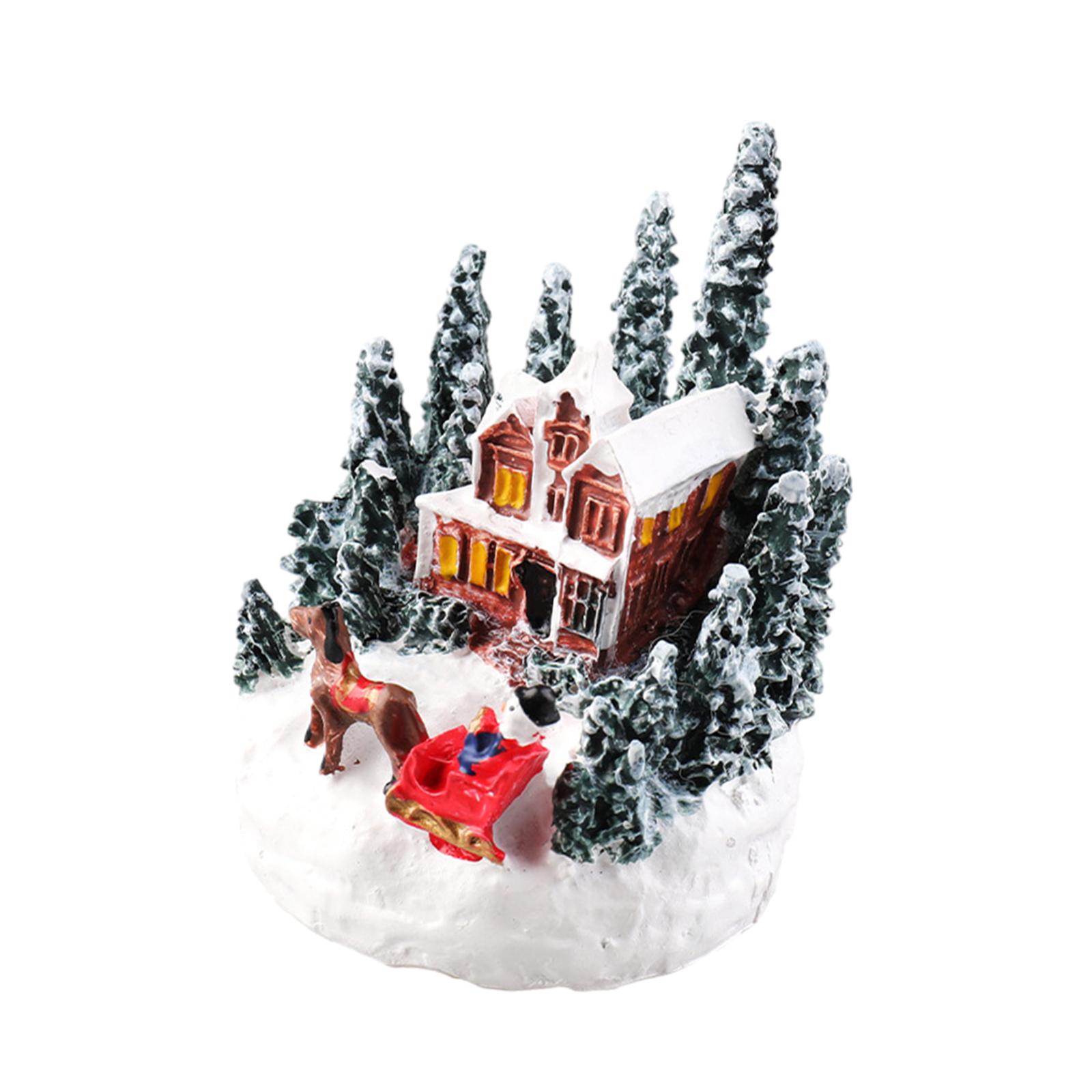 

LED Christmas Village Miniature Set Snow Scene House Small Resin Mini House Building for Home Kids Friends Gifts разноцветный