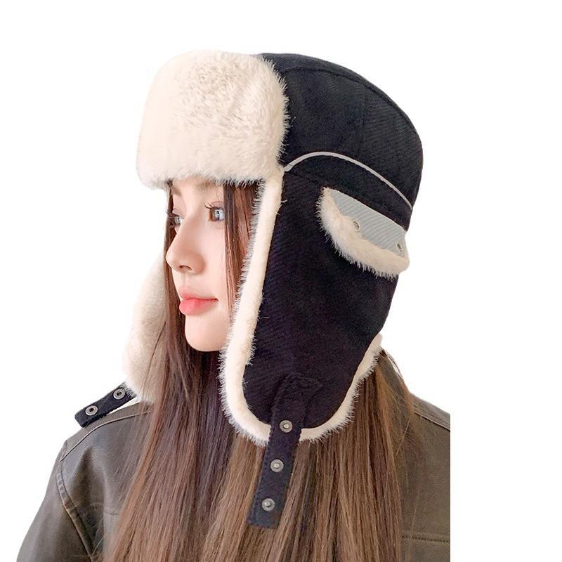 Winter Warm Fleece Lined Cotton Beanie Hat Men Women - Windproof Ear Protection Outdoor Cycling Cap