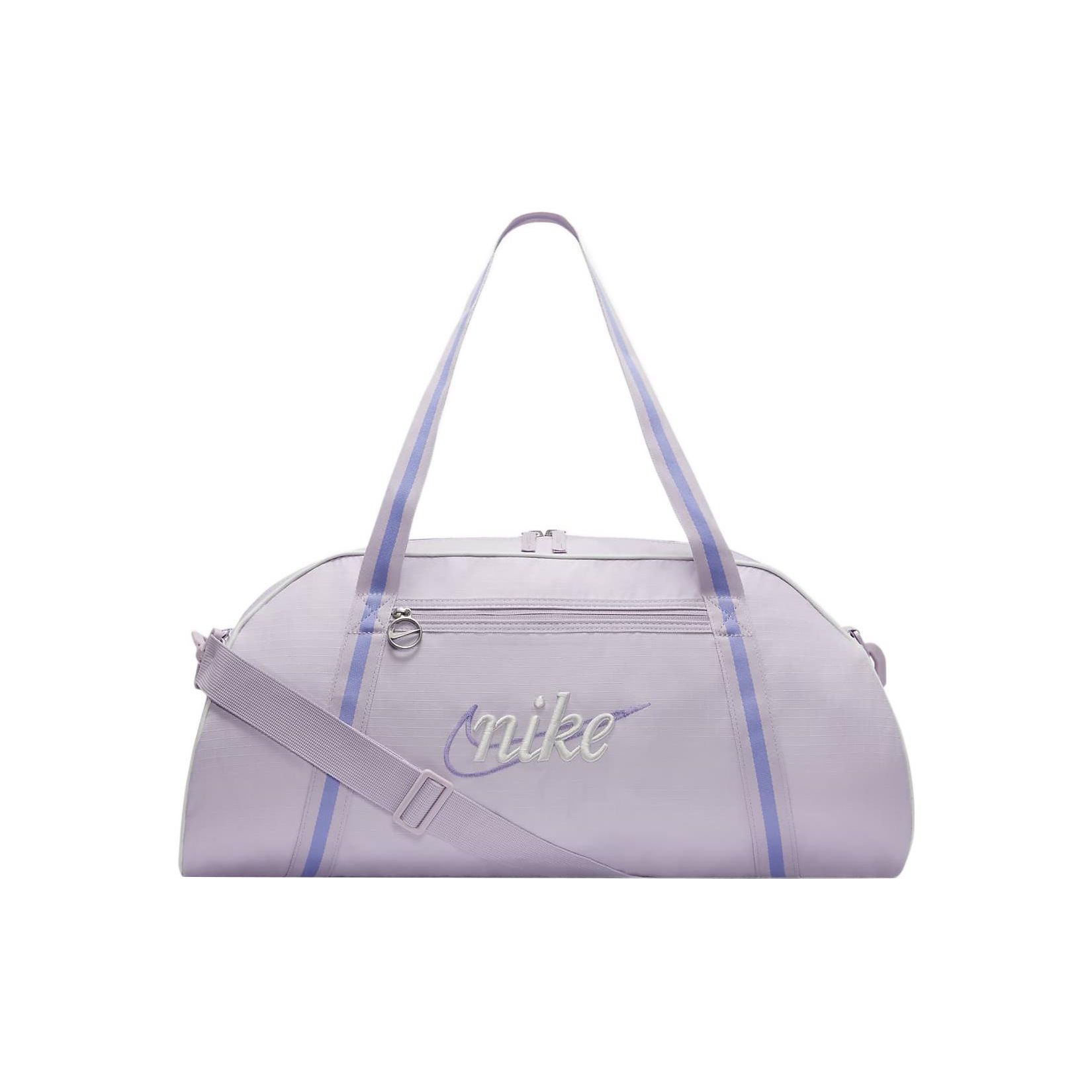 Nike Large Capacity Embroidered Logo Fabric Training Bag Fitness Bag Shoulder Crossbody Tote Bag Unisex Bags Pink Purple DH6863-530 Pink Purple