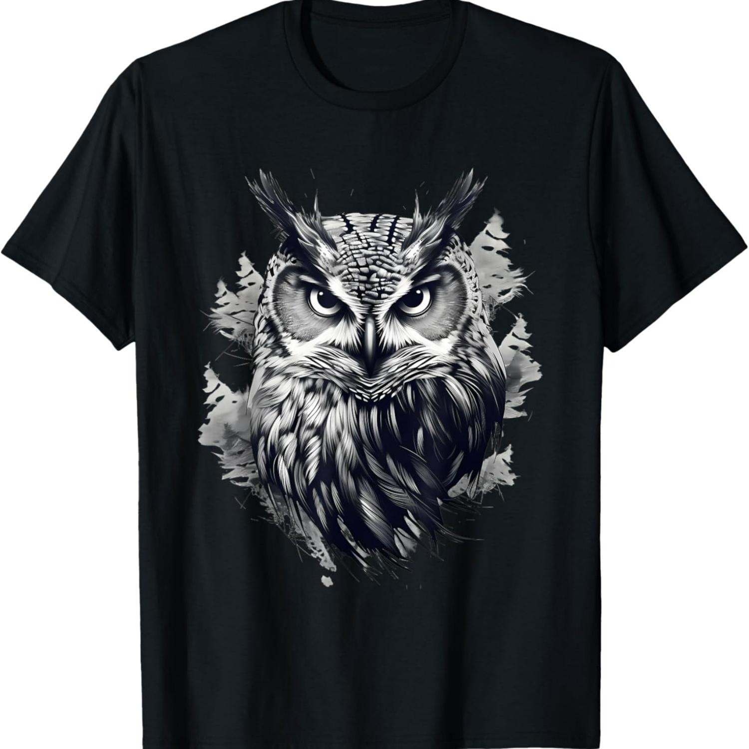 

Сова Рисунок природы Произведение искусства Принт животного Любители животных Футболка S