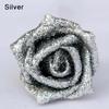 6cm Wedding Party Decor with Glitter Powder Bride Bouquet Artificial Flowers Decoration Foam Roses Artificial Roses