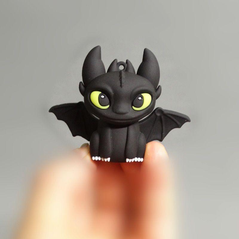 Dragon Taming Master Anime Cartoon Dragon Taming Night Shadow Light White Shadow Toothless Boy Small Ornament Doll Handmade