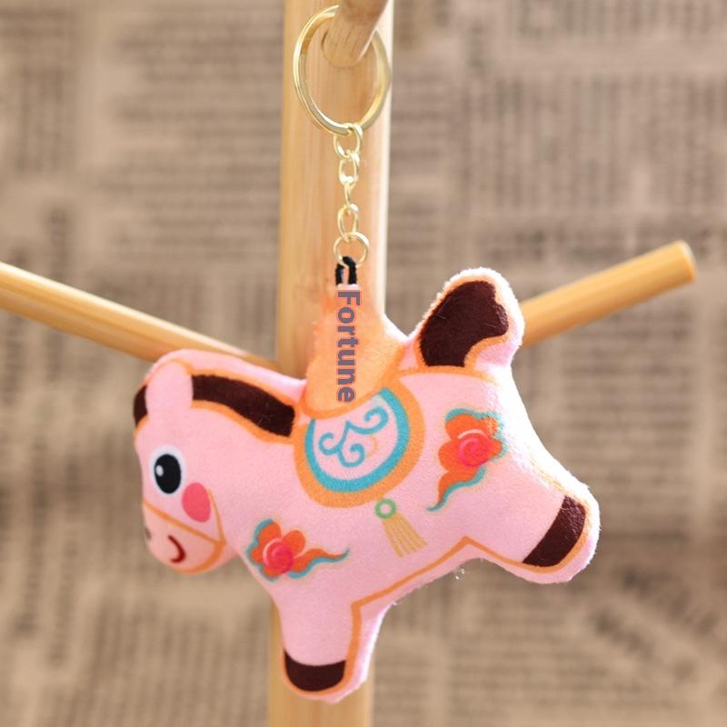 1Pcs 2026  Year Horse Cartoon Doll Bag Pendant Lovely Plush Lucky Pony Keychain Diy Accessories Student Gifts