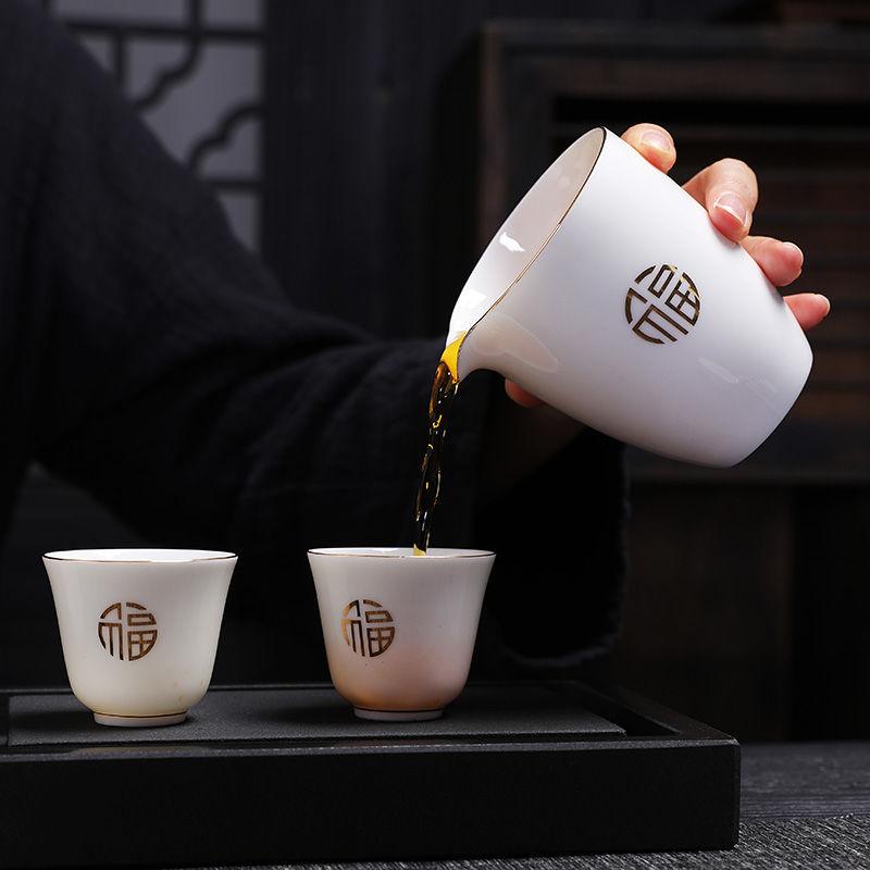 Suet jade teacup white porcelain tea drinking small cup ceramic single cup tea tasting cup 1 pack Dehua hospitality new Chinese style
