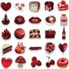 50 Red Retro Graffiti Stickers Decorate Guitar Notes Suitcase DIY Waterproof