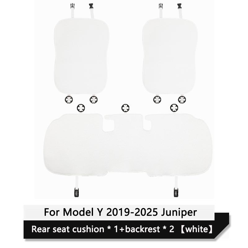 Car Ice Silk Seat Cushion Cover For Tesla Model 3 / Y Juniper 2019-2026 Breathable Comfortable Seat Pad Car Interior Accessories