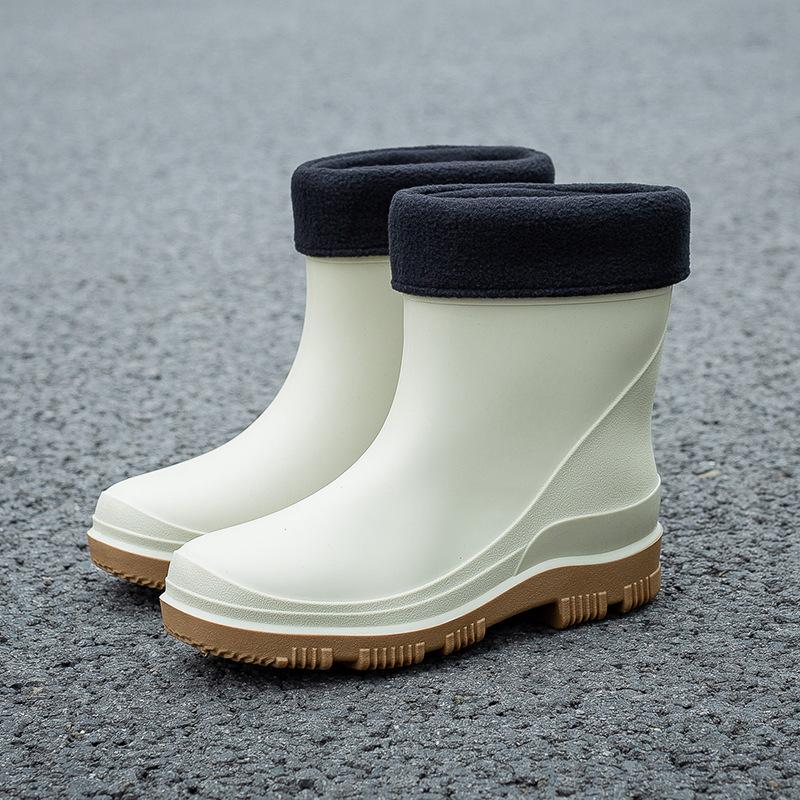 New short tube waterproof shoes men's rain shoes Korean version fashionable wear-resistant kitchen work non-slip rain boots