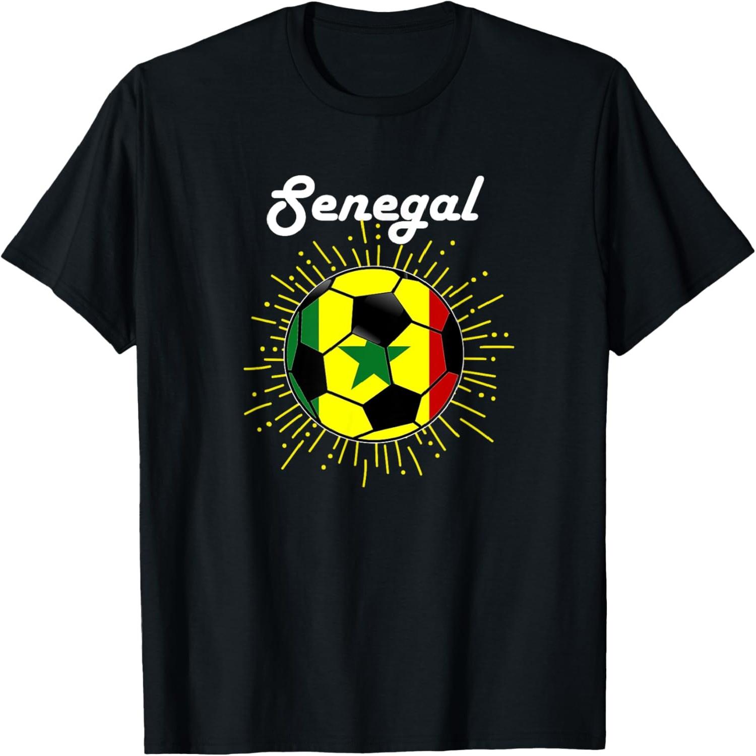Senegal Soccer Graphic Design Senegalese Flag T-Shirt S