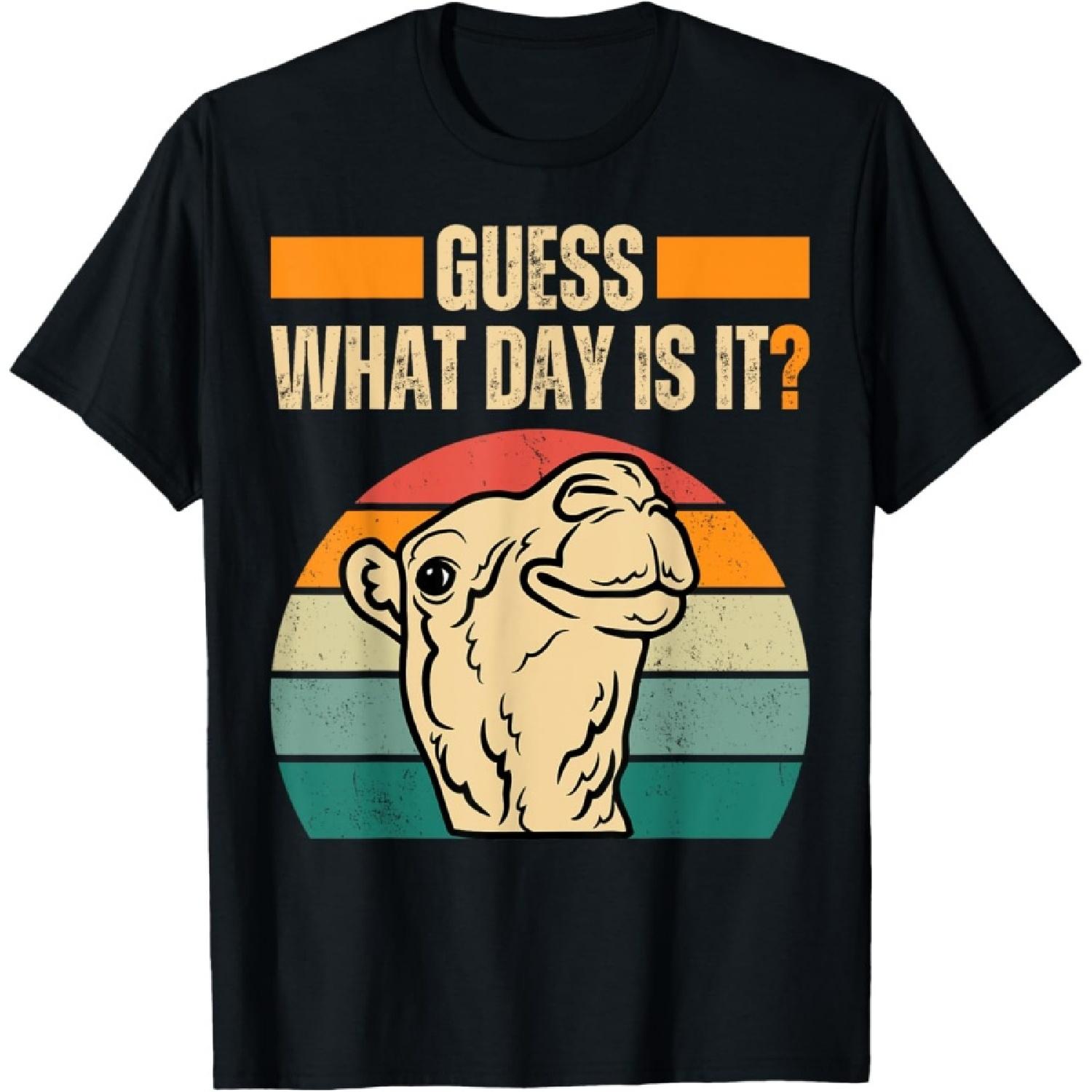 

Guess What Day Is It Camel Hump Day Camel Wednesday Funny T-Shirt XXXXXL чорний