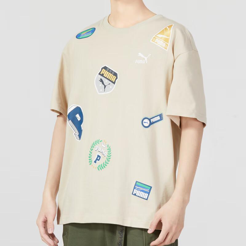 New PUMA T Shirt Unisex Light Khaki 623248-88