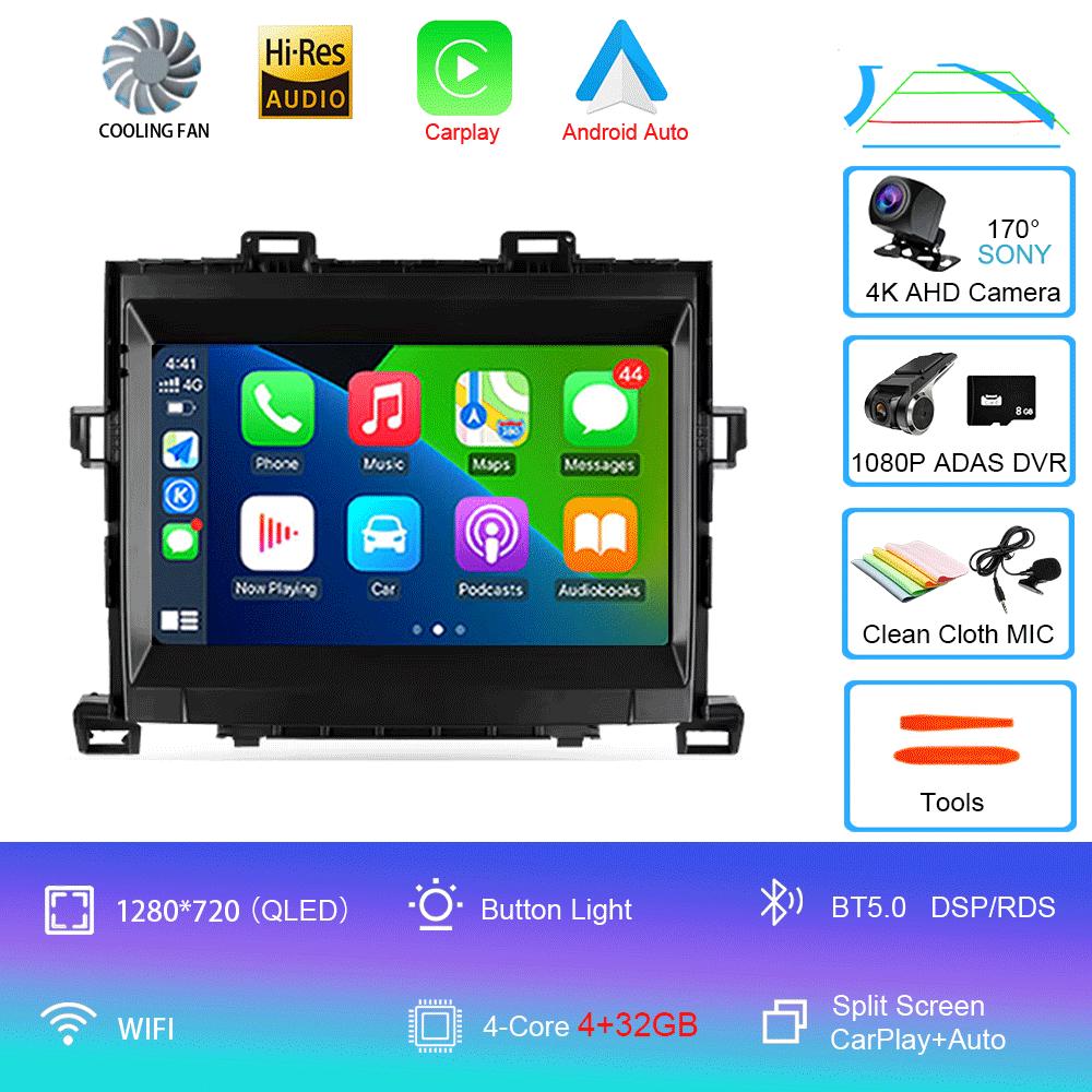 For Toyota Alphard H20 2008-2014 Car Radio Android 14 Carplay Auto Multimedia Player WIFI+4G DSP Autoradio Stereo 2din Head Unit