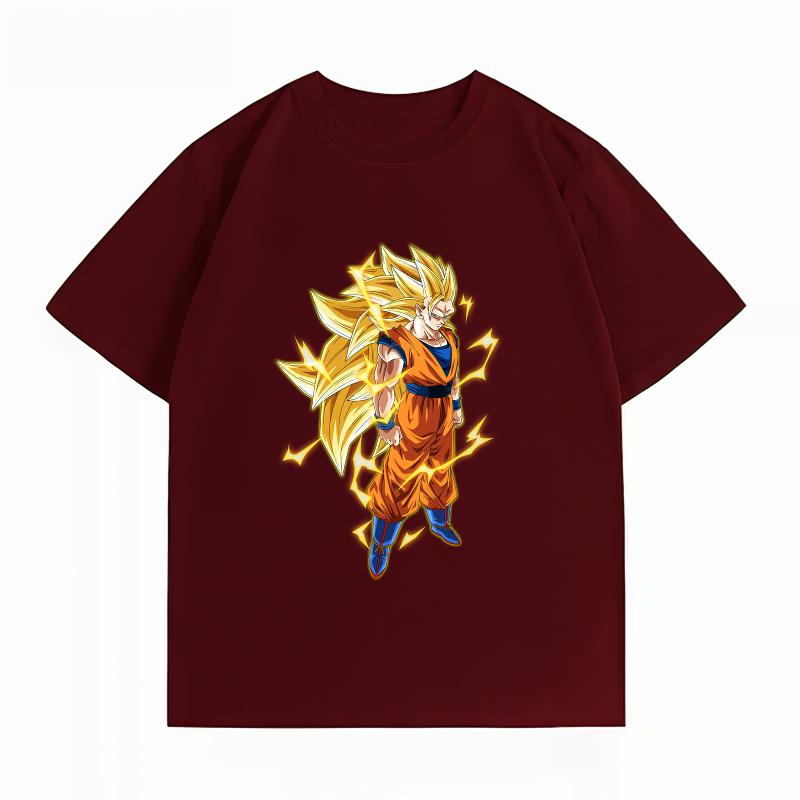 Unisexs Clothing New 100 Cotton Breathable Summer TShirt Bandai Dragon Ball Z Goku Super Saiyan 3 Print Casual Unisexs Tops
