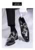 Cross-Border Plus Size Snake Print Leather Monk Strap Men's Shiny Pointed Toe Wedding Party Shoes