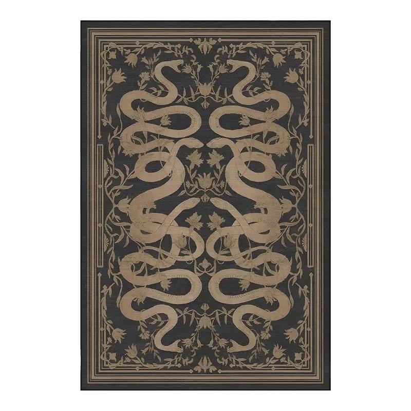 French Retro Style Creative Snake Living Room Carpet Floral Pattern Kitchen Corridor Bedroom Rug Home Decor Easy Care Sofa Rugs