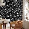 Wallpaper Black and White Flowers Graphite and Black for Living Room and Bedroom 50x1000