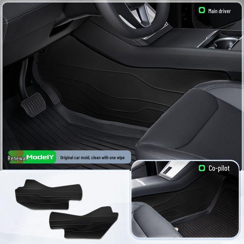 Nappa Leather Anti-Kick Pads for Model 3/Y Console Sides - Stain-Resistant Interior Protection