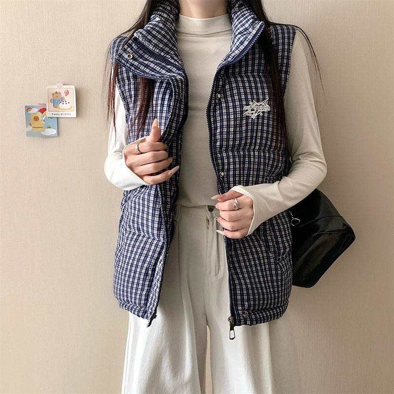 Vest for Women Thickened Down Casual Autumn Winter Oversize Sleeveless Tops Vest High Neck Vest