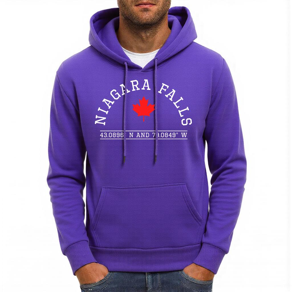 Niagara Falls Canada Letter Pattern Men Hoodies Harajuku Multicolor Pullovers Fleece Soft Sportswears Casual Pocket Hoody Unisex