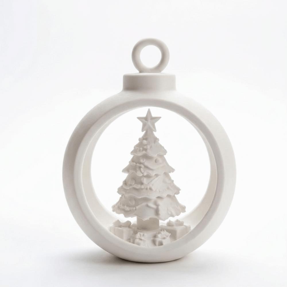 Small Miniature Landscape Hollow Ball Shaped Snow Scene Decoration Christmas Atmosphere Tray Home