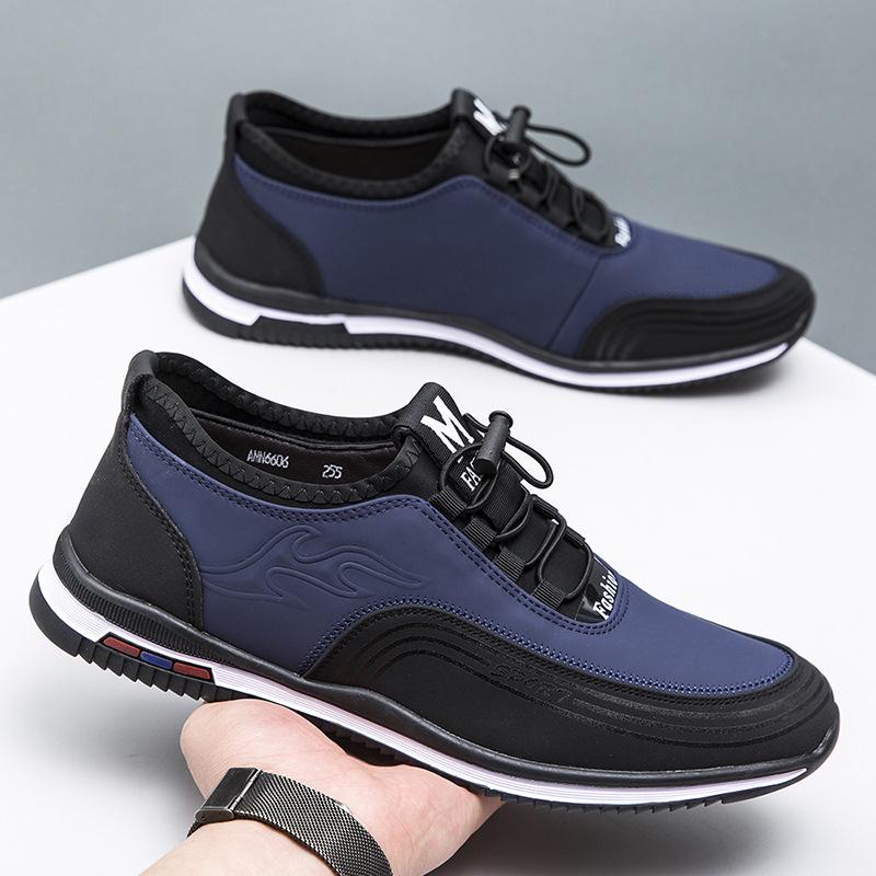 

Lightweight men s flat-heeled casual shoes spring and summer fashion lace-up hiking shoes one-pedal lazy shoes men 39 синий