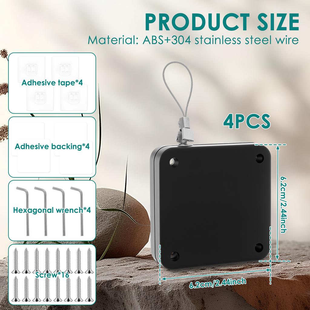 4Pcs Punch Free Sliding Door Closer Easy Install Automatic Shower Curtain Closer with Adhesive Stickers and Wrench for Bathroom