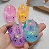 Festive Rabbit Maltose Squeeze Toy, Soft TPR Slow Rebound Sequins Fidget for Stress Relief & Holiday Gifts
