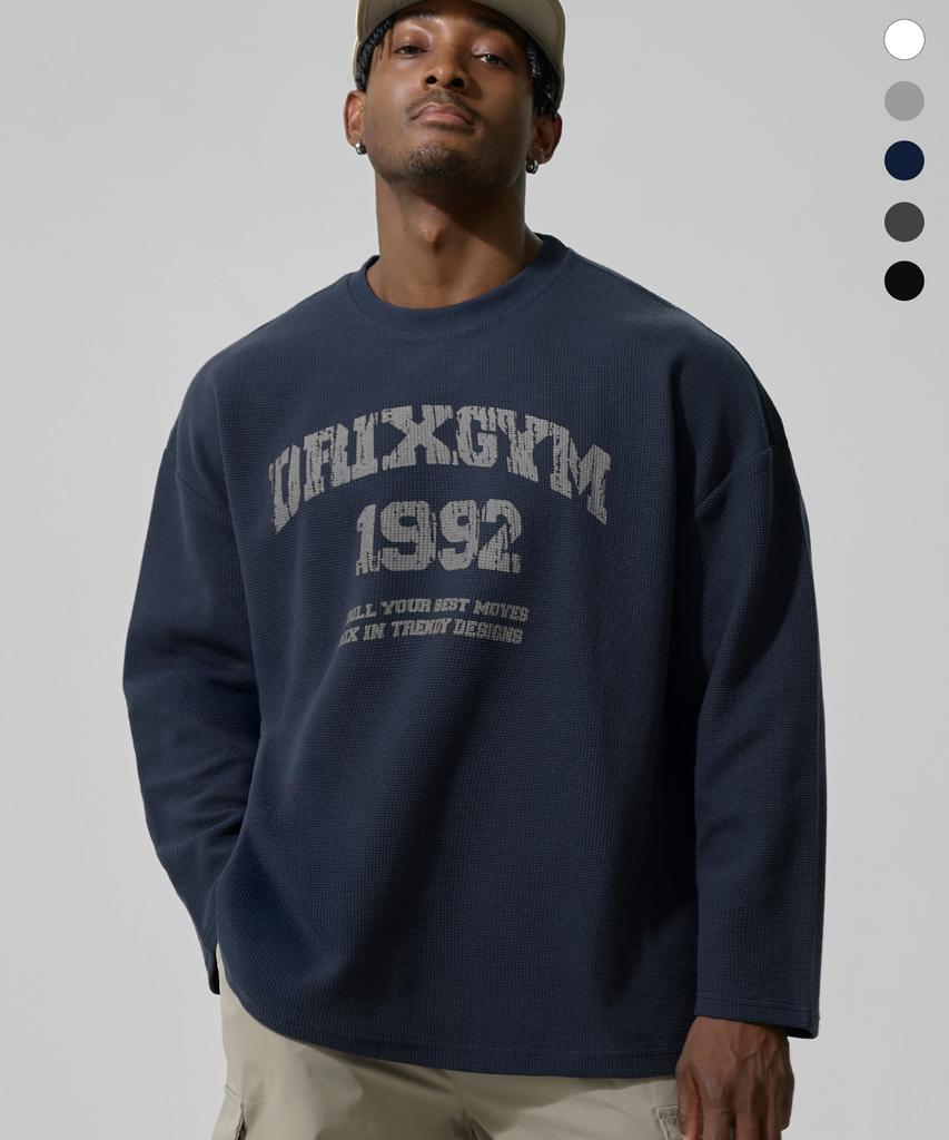 DRIX Waffle Graphic Oversized Long Sleeve_5 Colors