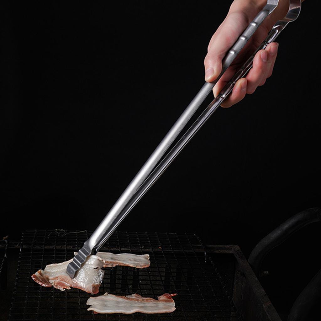 Heavy-Duty Stainless Steel BBQ Grilling Tongs 16 Inch Long. Heat Resistant. Non-Slip Grip. Dishwasher Safe