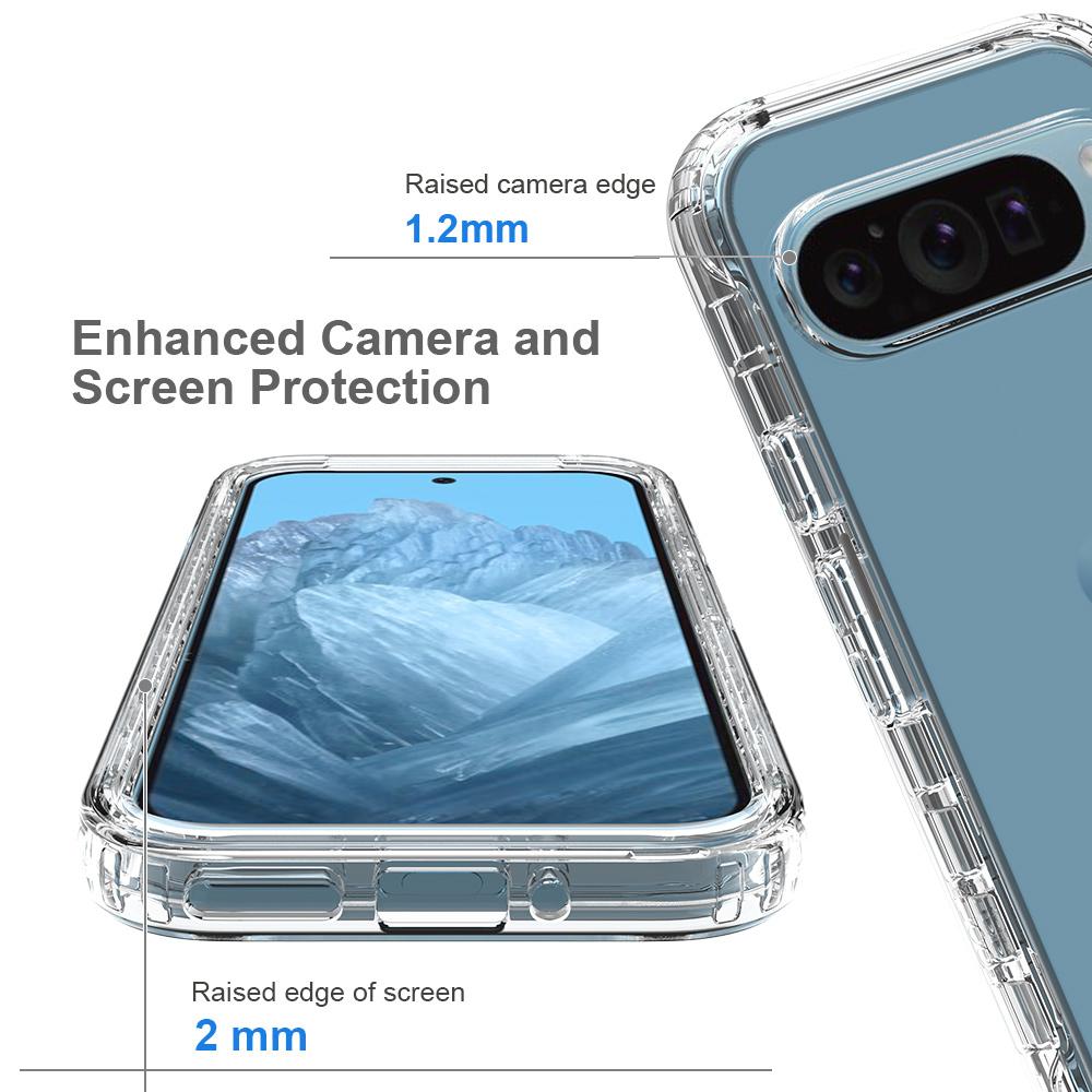 For Google Pixel 9/9 Pro Case TPU+PC Full Protection Shockproof Phone Cover with PET Screen Guard