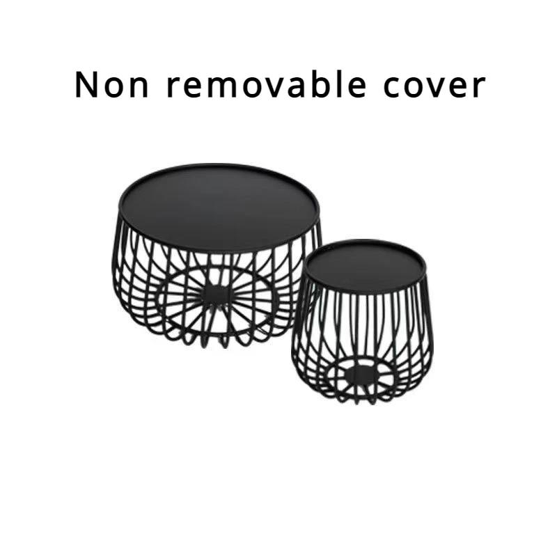 Masă de cafea nordică din fier, simplă, modernă, rotundă, combinată, masă de cafea mică, stil industrial, masă laterală creativă