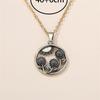 Female Round Stone Sunflower Pendant Necklace Vintage Gold Color Wedding Jewelry For Women