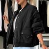Women's Fashion Casual Fall And Winter Solid Color Short Zipper Jacket Cotton Coat