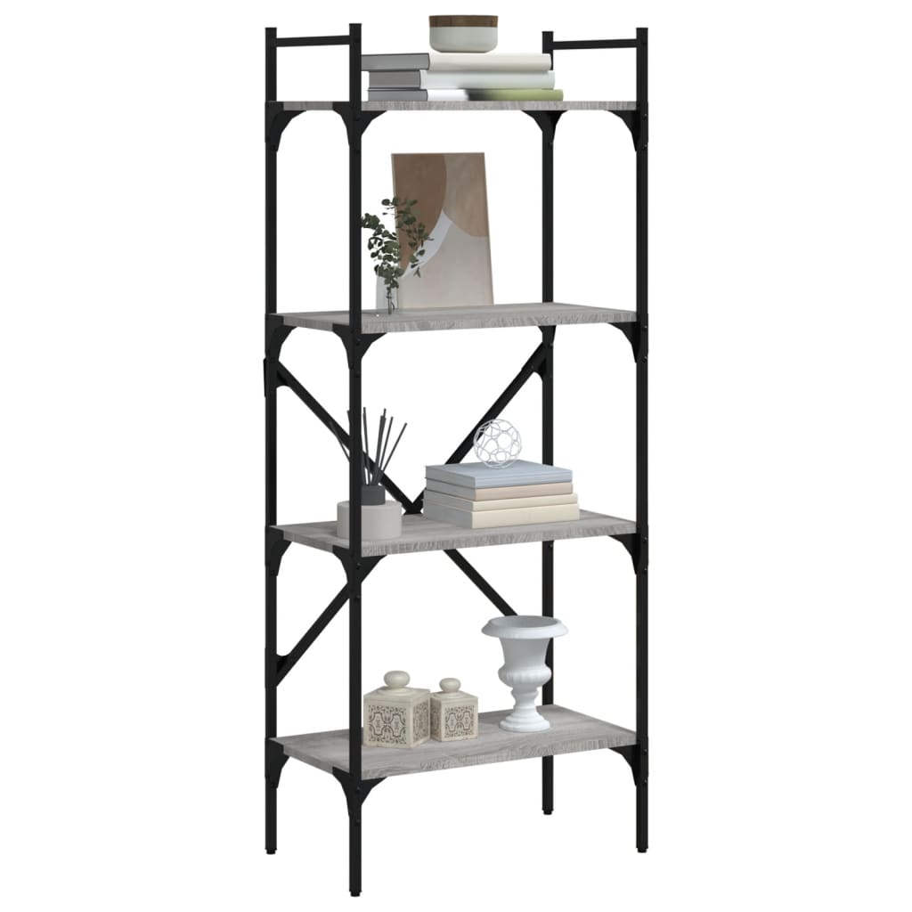 4 Shelf Bookshelf Grey Sonoma 56 x 31.5 x 138.5 cm Engineered Wood